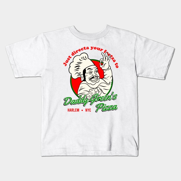 Daddy Green's Pizza Kids T-Shirt by OniSide